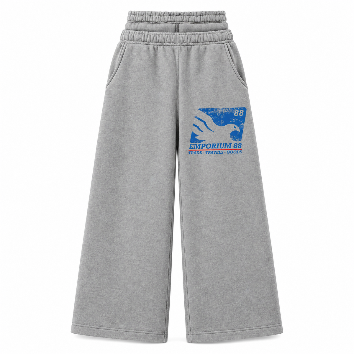 Grey Double Waist Sweatpants